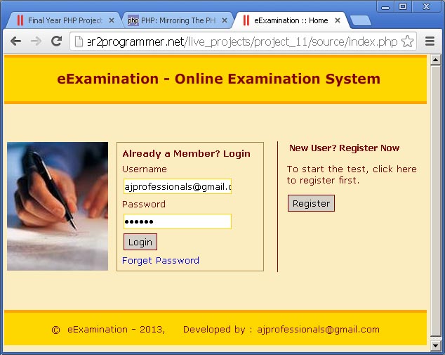 Examination management system project in php free download.